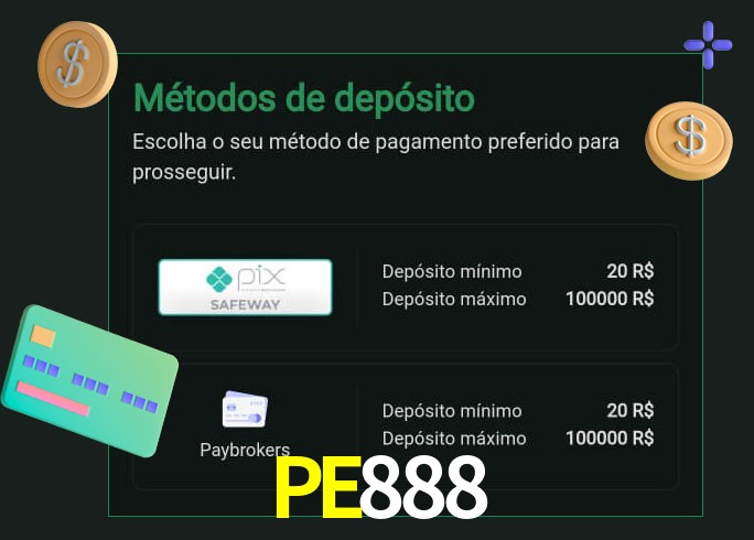 O cassino PE888 oferece uma grande variedade de métodos de pagamento